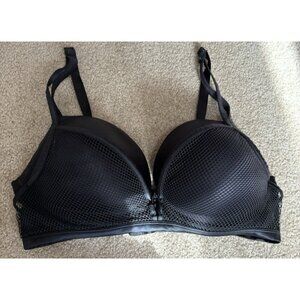 Torrid Lightly Lined Black Bra Comfort Support 40DDD Mesh Fish Net